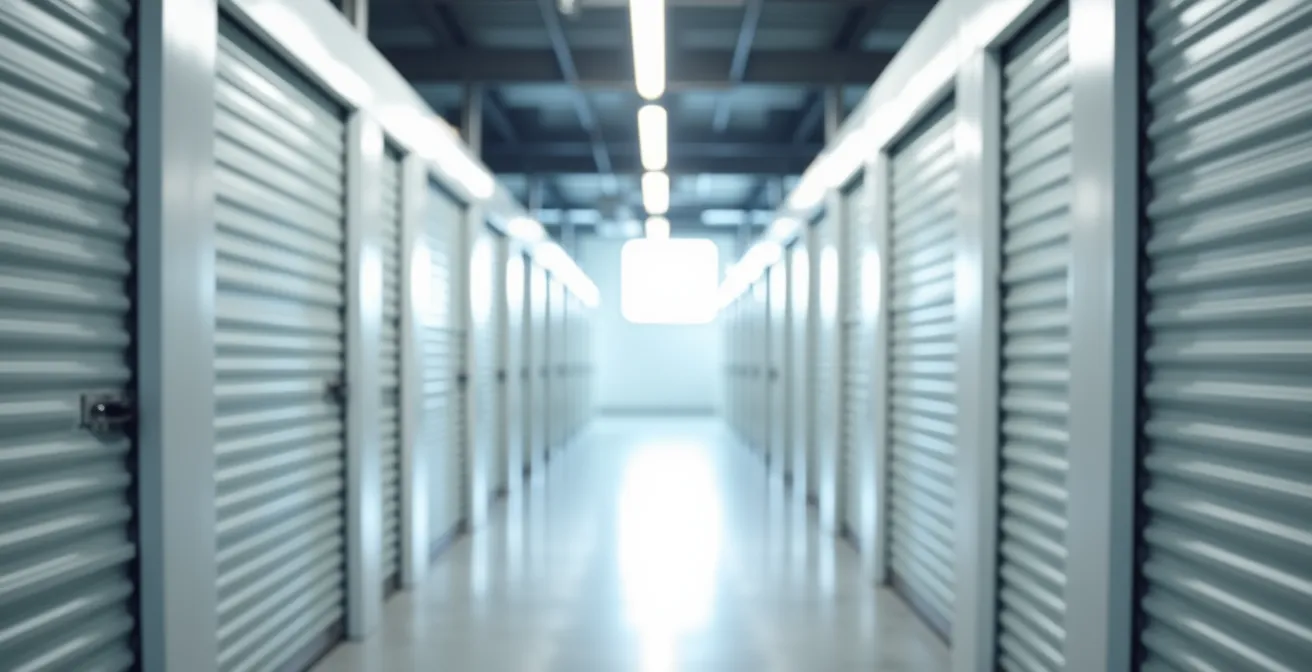 Vue d'ensemble d'un centre de garde-meuble moderne et sécurisé